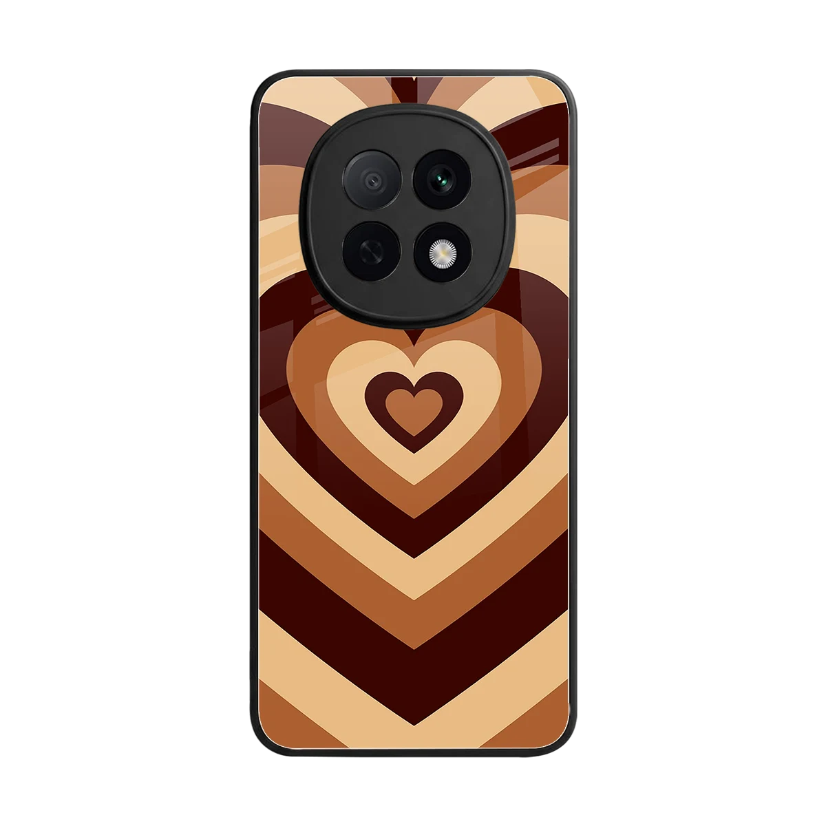 Y2K Brown Hearts back phone cover | glass case for oppo f29 pro 5g