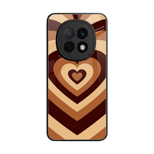 Y2K Brown Hearts back phone cover | glass case for oppo f29 pro 5g