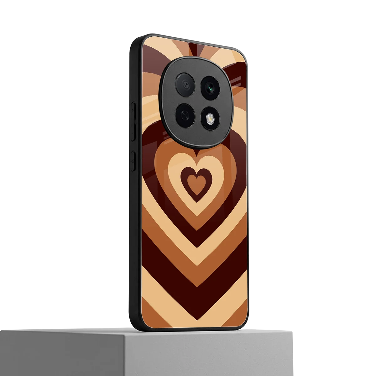 Y2K Brown Hearts oppo f29 pro 5g mobile cover | shockproof glass phone case