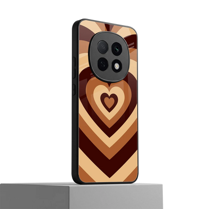 Y2K Brown Hearts oppo f29 pro 5g mobile cover | shockproof glass phone case