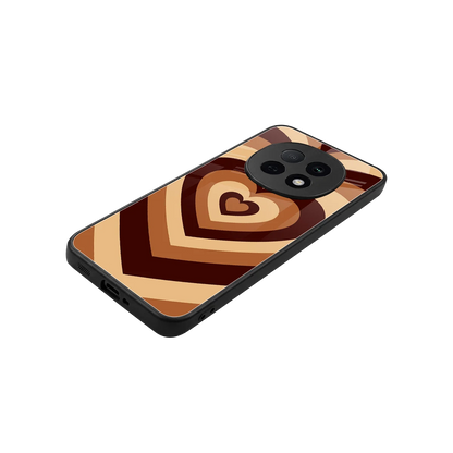 Y2K Brown Hearts stylish phone case for oppo f29 pro 5g | glossy glass and slim fit