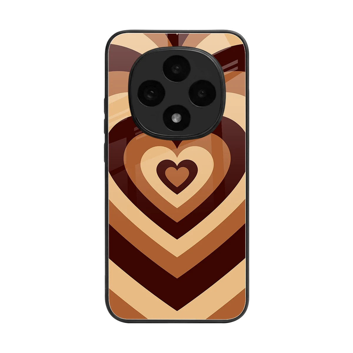 Y2K Brown Hearts back phone cover | glass case for oppo f31 pro 5g