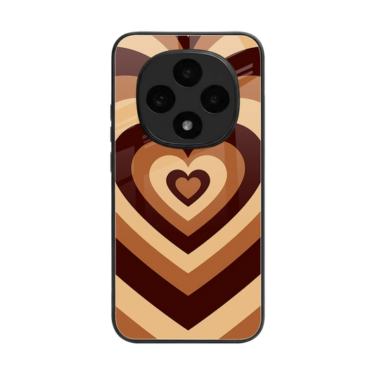 Y2K Brown Hearts back phone cover | glass case for oppo f31 pro 5g