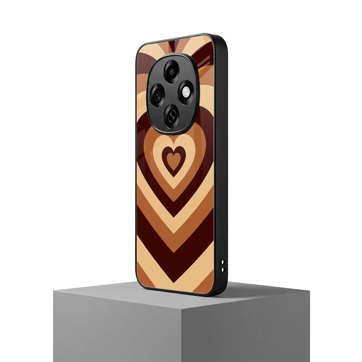 Y2K Brown Hearts oppo f31 pro 5g mobile cover | shockproof glass phone case