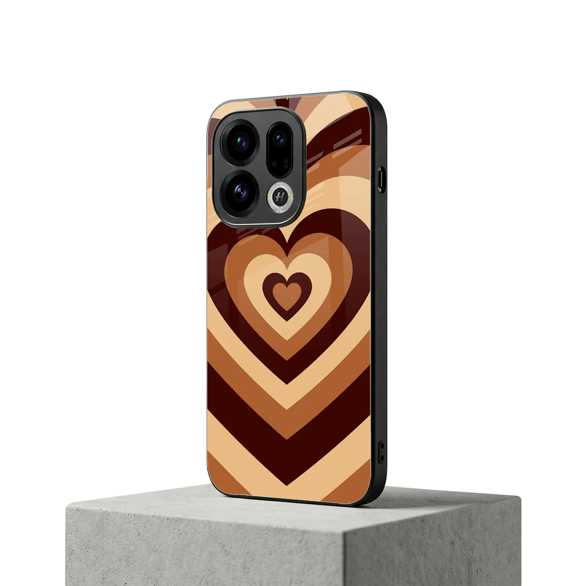 Y2K Brown Hearts oppo find x9 mobile cover | shockproof glass phone case
