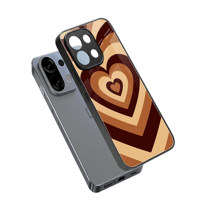 Y2K Brown Hearts sleek oppo k13 5g cover with tempered glass back and TPU edges