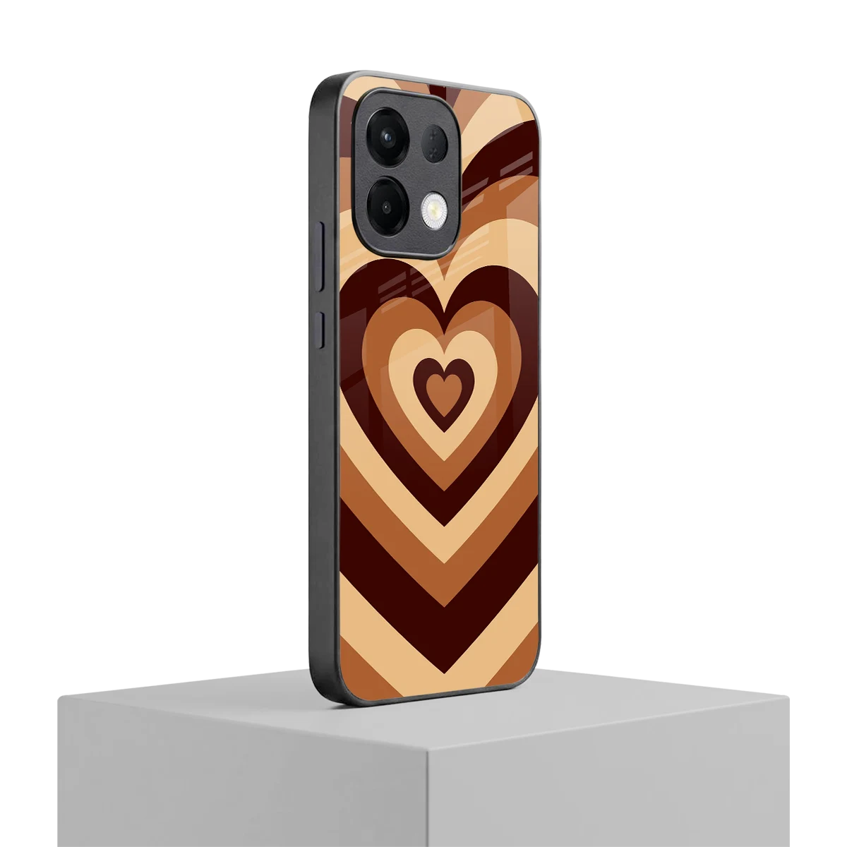 Y2K Brown Hearts oppo k13 5g mobile cover | shockproof glass phone case