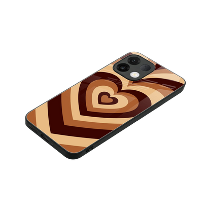Y2K Brown Hearts stylish phone case for oppo k13 5g | glossy glass and slim fit