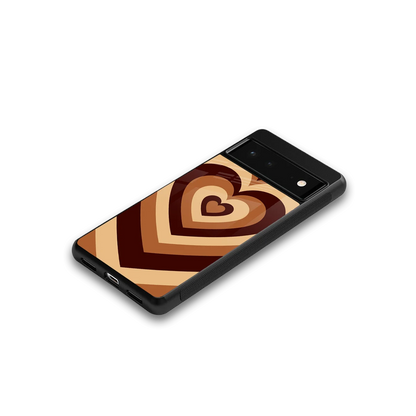 Y2K Brown Hearts google pixel 6 mobile cover | shockproof glass phone case