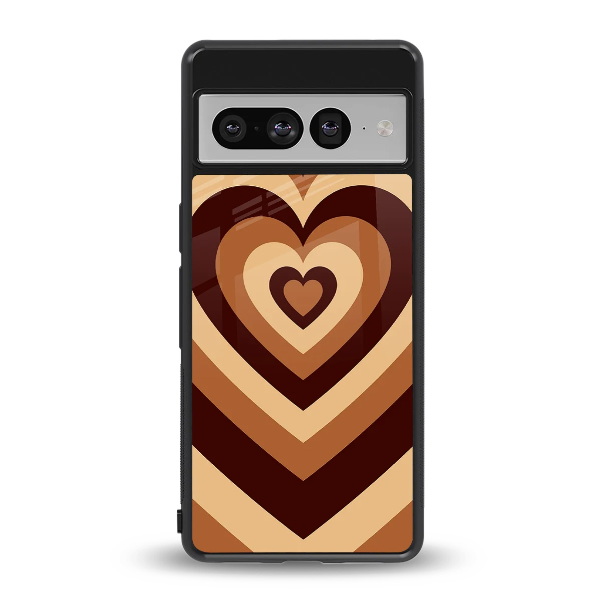 Y2K Brown Hearts back phone cover | glass case for google pixel 7 pro