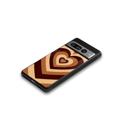 Y2K Brown Hearts google pixel 7 pro mobile cover | shockproof glass phone case