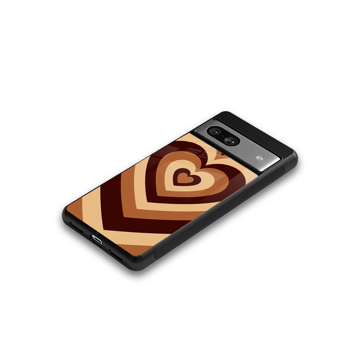 Y2K Brown Hearts google pixel 7 mobile cover | shockproof glass phone case