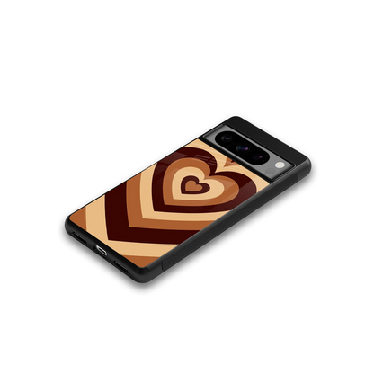 Y2K Brown Hearts google pixel 8 pro mobile cover | shockproof glass phone case