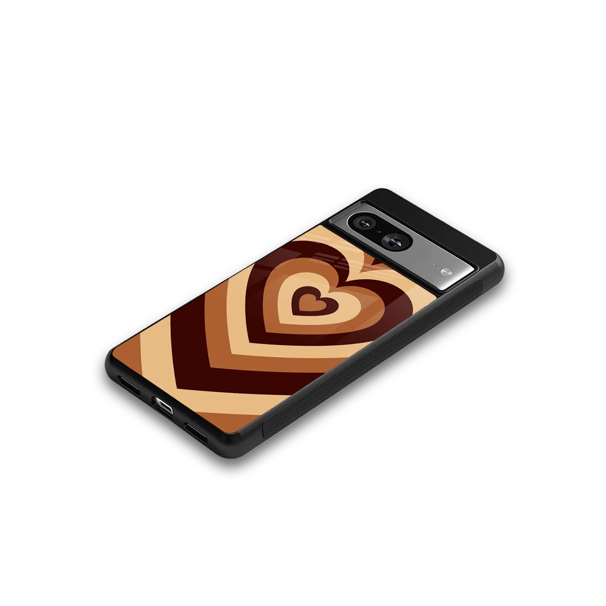Y2K Brown Hearts google pixel 8 mobile cover | shockproof glass phone case