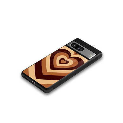 Y2K Brown Hearts google pixel 8 mobile cover | shockproof glass phone case