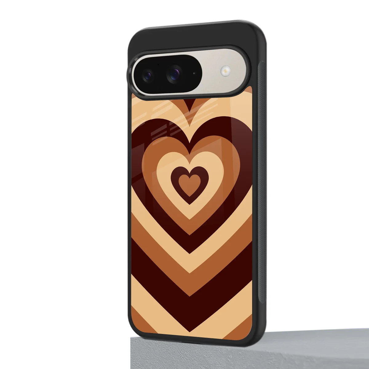 Y2K Brown Hearts google pixel 9 mobile cover | shockproof glass phone case