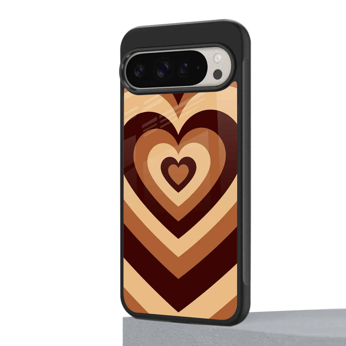 Y2K Brown Hearts google pixel 9 pro mobile cover | shockproof glass phone case