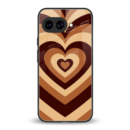 Y2K Brown Hearts back phone cover | glass case for google pixel 10a