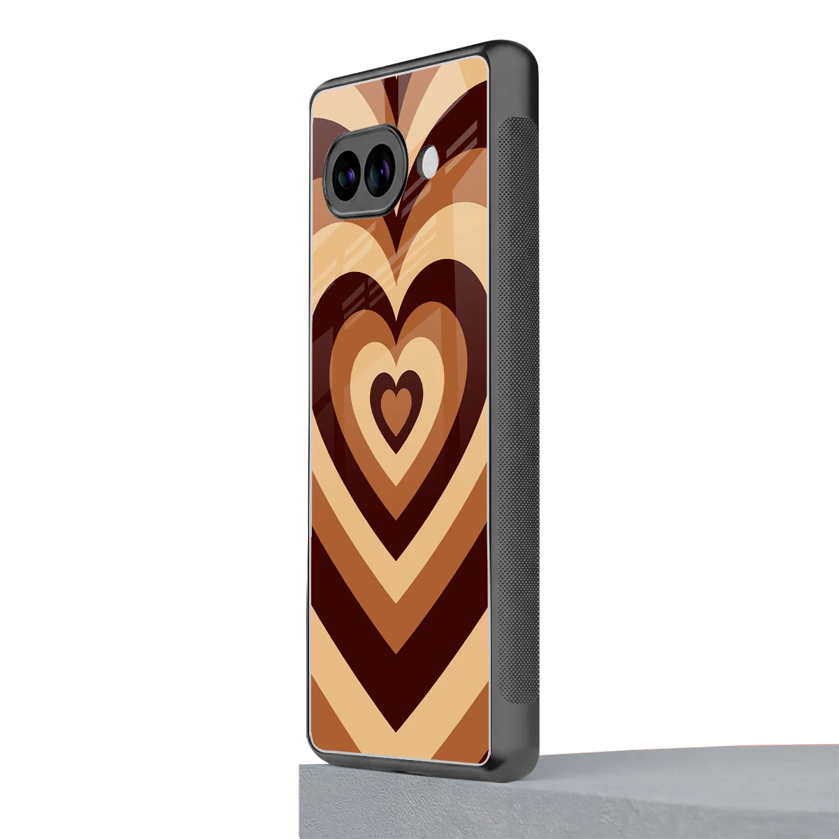 Y2K Brown Hearts google pixel 10a mobile cover | shockproof glass phone case