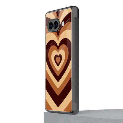 Y2K Brown Hearts google pixel 10a mobile cover | shockproof glass phone case