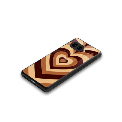 Y2K Brown Hearts stylish phone case for google pixel 10a | glossy glass and slim fit