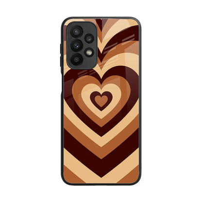 Y2K Brown Hearts back phone cover | glass case for samsung galaxy a23