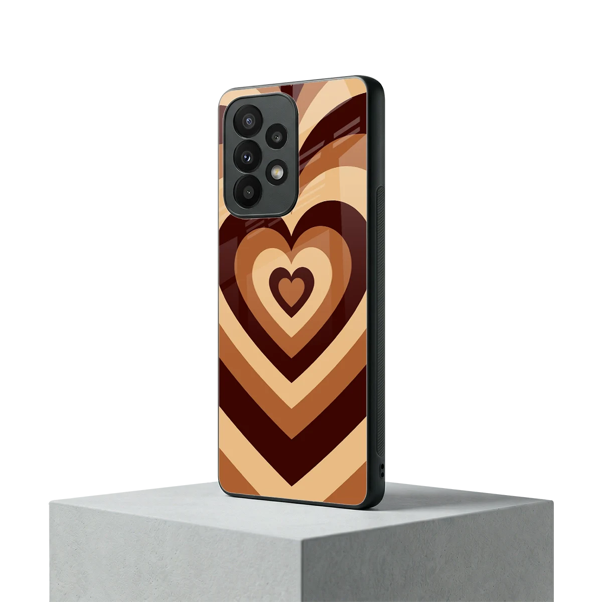 Y2K Brown Hearts samsung galaxy a23 mobile cover | shockproof glass phone case