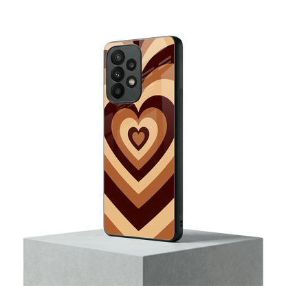 Y2K Brown Hearts samsung galaxy a23 mobile cover | shockproof glass phone case
