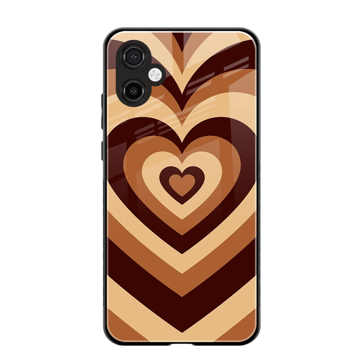 Y2K Brown Hearts back phone cover | glass case for samsung galaxy a06 5g