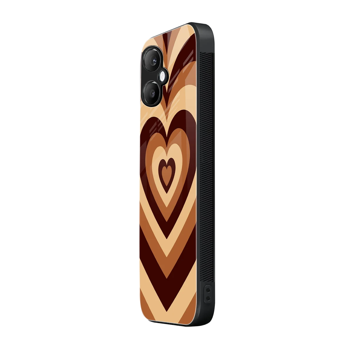 Y2K Brown Hearts samsung galaxy a06 5g mobile cover | shockproof glass phone case