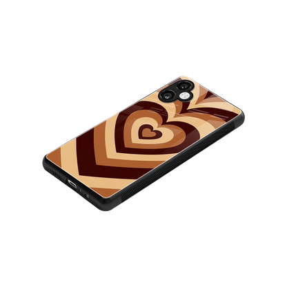 Y2K Brown Hearts stylish phone case for samsung galaxy a06 5g | glossy glass and slim fit