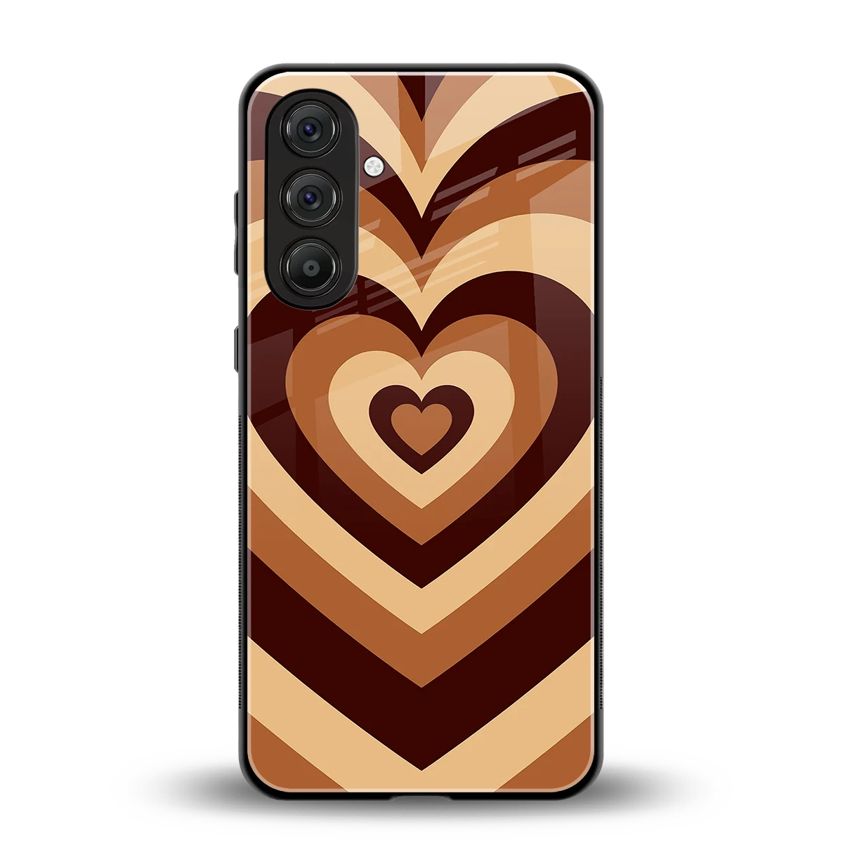 Y2K Brown Hearts back phone cover | glass case for samsung galaxy a37 5g
