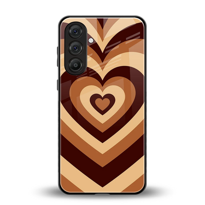 Y2K Brown Hearts back phone cover | glass case for samsung galaxy a37 5g