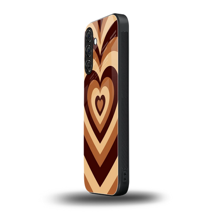 Y2K Brown Hearts samsung galaxy a37 5g mobile cover | shockproof glass phone case