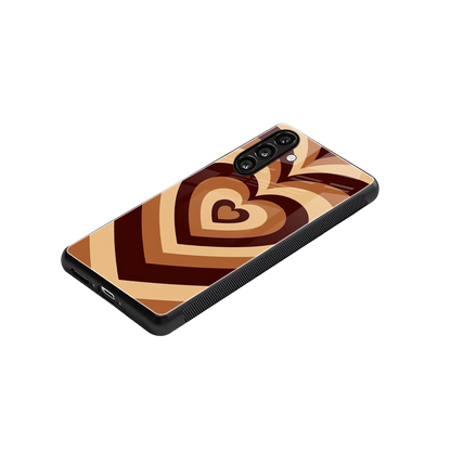 Y2K Brown Hearts stylish phone case for samsung galaxy a37 5g | glossy glass and slim fit