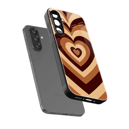 Y2K Brown Hearts sleek samsung galaxy a37 5g cover with tempered glass back and TPU edges