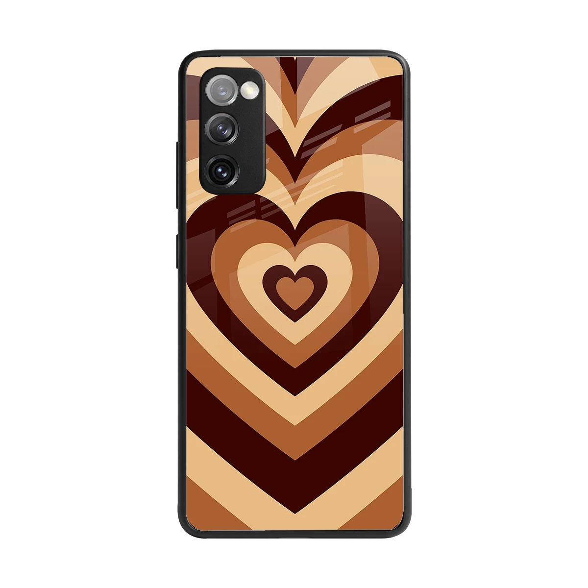 Y2K Brown Hearts back phone cover | glass case for samsung galaxy s20 fe