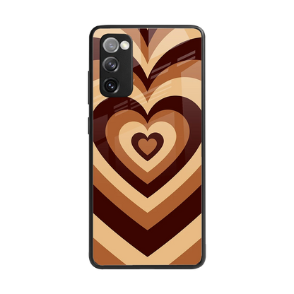 Y2K Brown Hearts back phone cover | glass case for samsung galaxy s20 fe