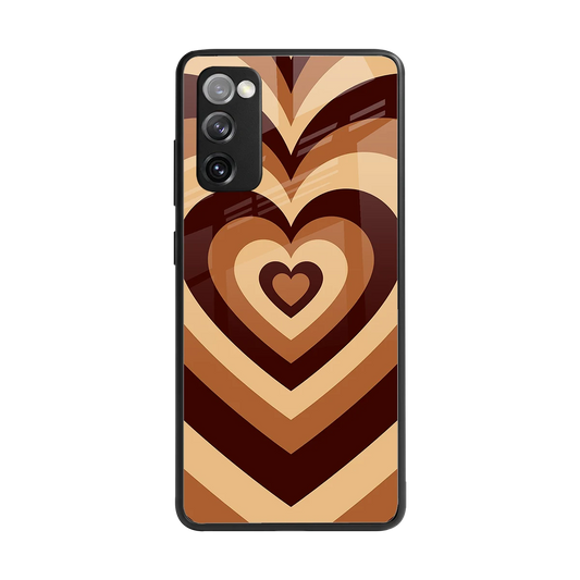 Y2K Brown Hearts back phone cover | glass case for samsung galaxy s20 fe