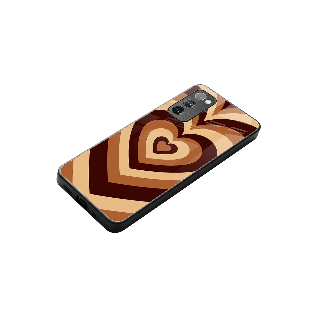 Y2K Brown Hearts stylish phone case for samsung galaxy s20 fe | glossy glass and slim fit