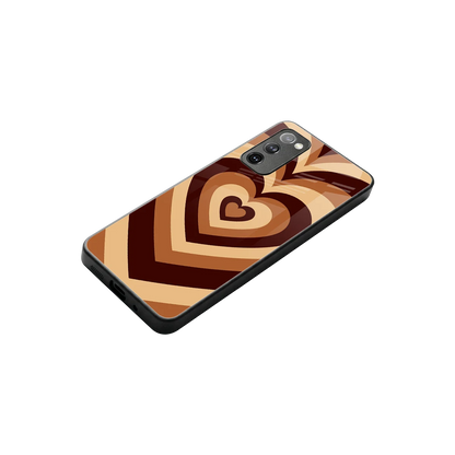 Y2K Brown Hearts stylish phone case for samsung galaxy s20 fe | glossy glass and slim fit