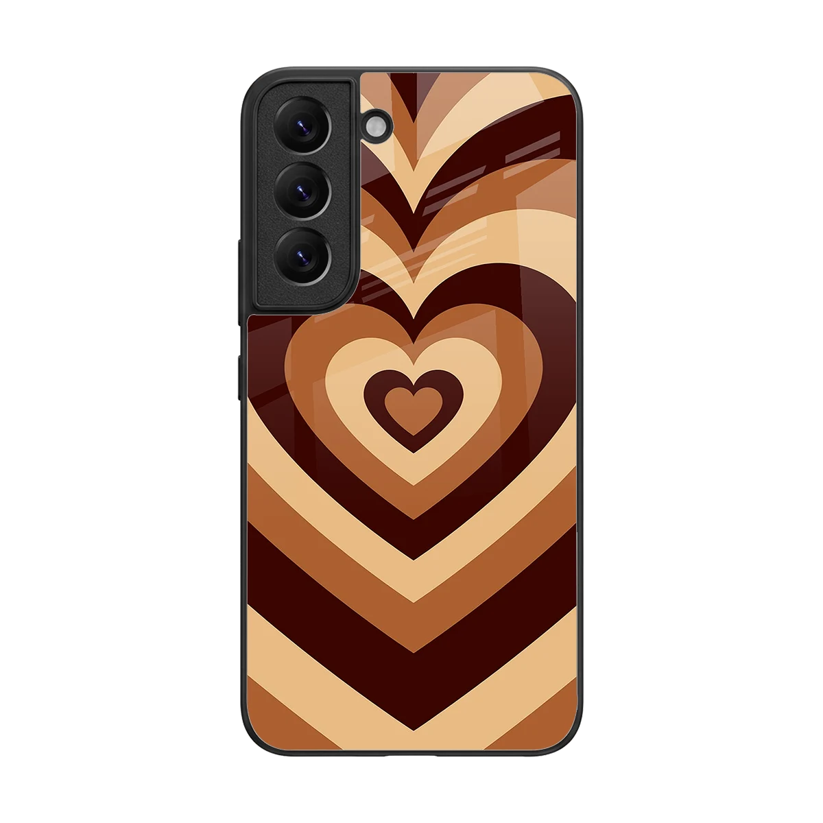 Y2K Brown Hearts back phone cover | glass case for samsung galaxy s22