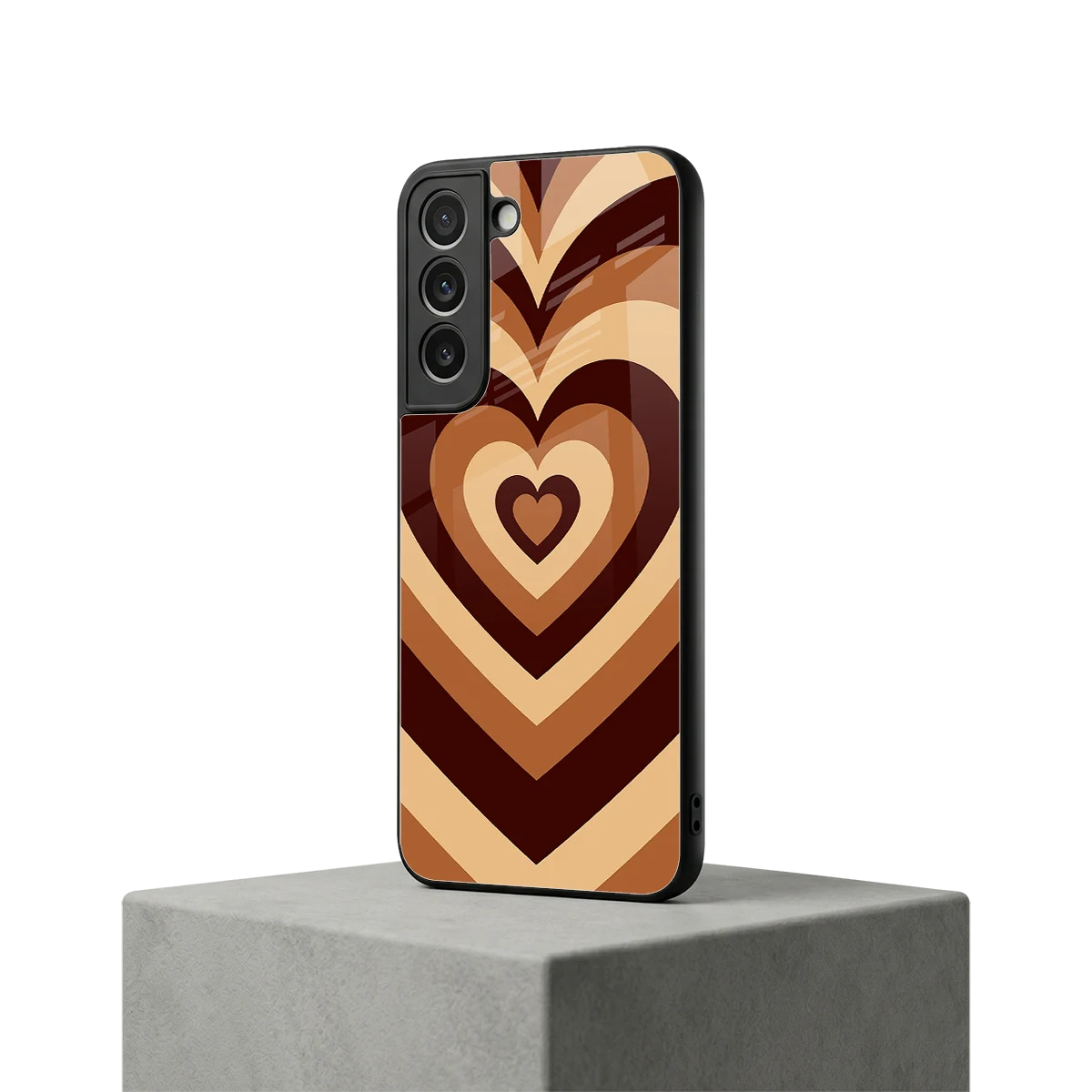 Y2K Brown Hearts samsung galaxy s22 mobile cover | shockproof glass phone case