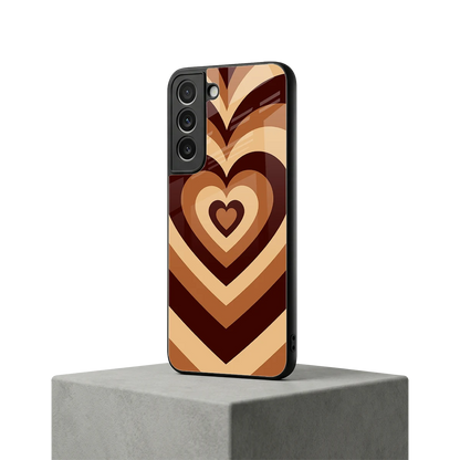 Y2K Brown Hearts samsung galaxy s22 mobile cover | shockproof glass phone case