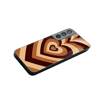 Y2K Brown Hearts stylish phone case for samsung galaxy s22 | glossy glass and slim fit