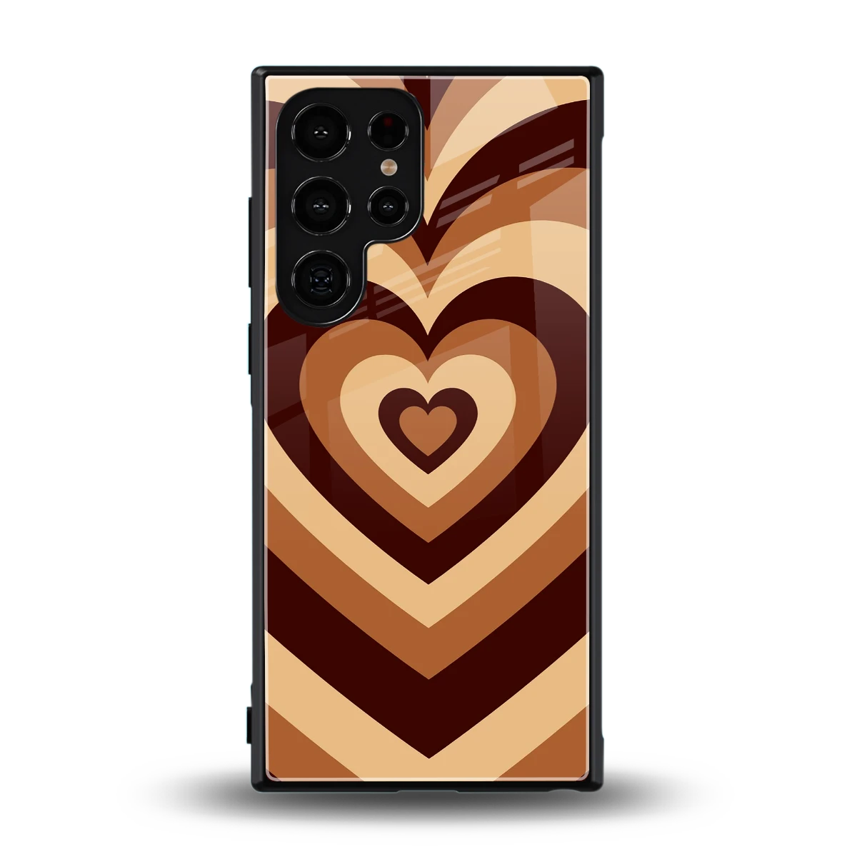 Y2K Brown Hearts back phone cover | glass case for samsung galaxy s23 ultra