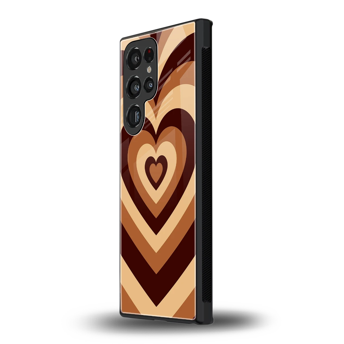 Y2K Brown Hearts samsung galaxy s23 ultra mobile cover | shockproof glass phone case