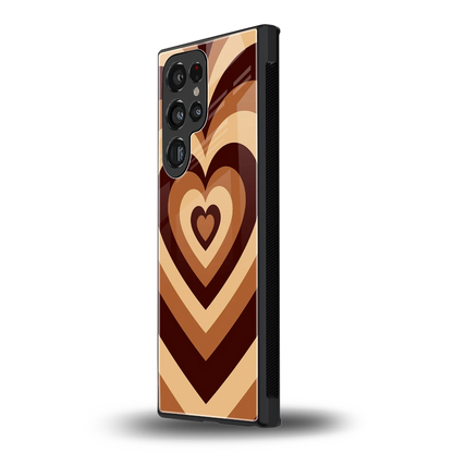 Y2K Brown Hearts samsung galaxy s23 ultra mobile cover | shockproof glass phone case