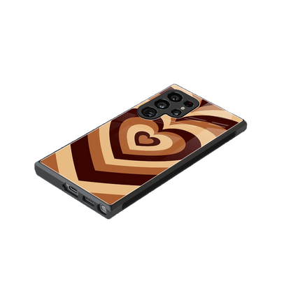 Y2K Brown Hearts stylish phone case for samsung galaxy s23 ultra | glossy glass and slim fit