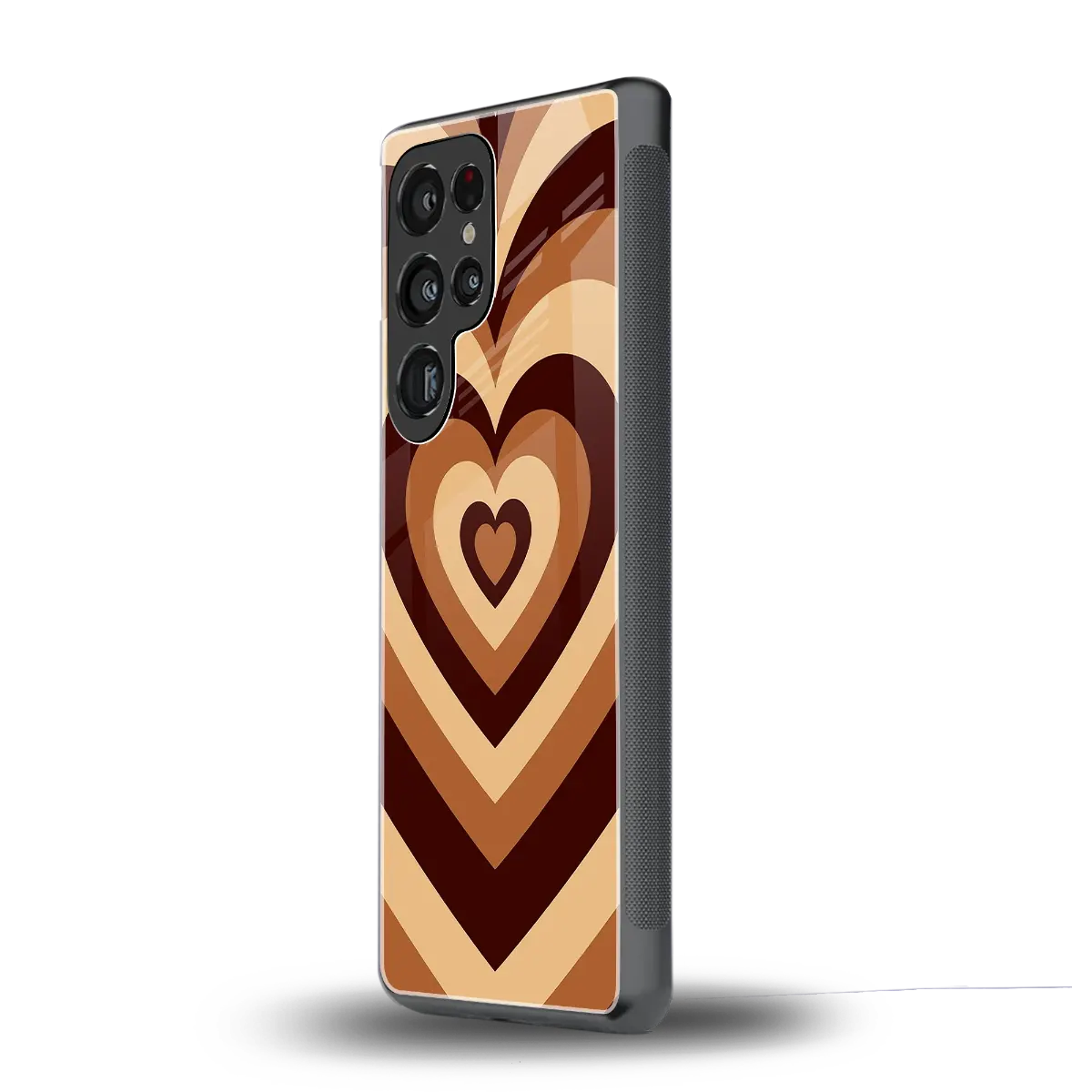 Y2K Brown Hearts samsung galaxy s25 ultra mobile cover | shockproof glass phone case